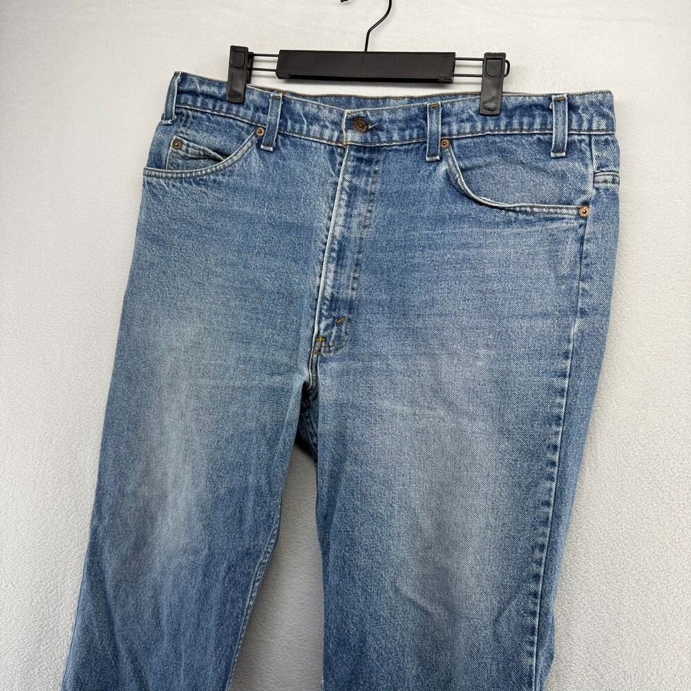Vintage Levis Jeans Fits 36x25 Blue 517 Orange Tab Whisker Faded Bootcut 80s